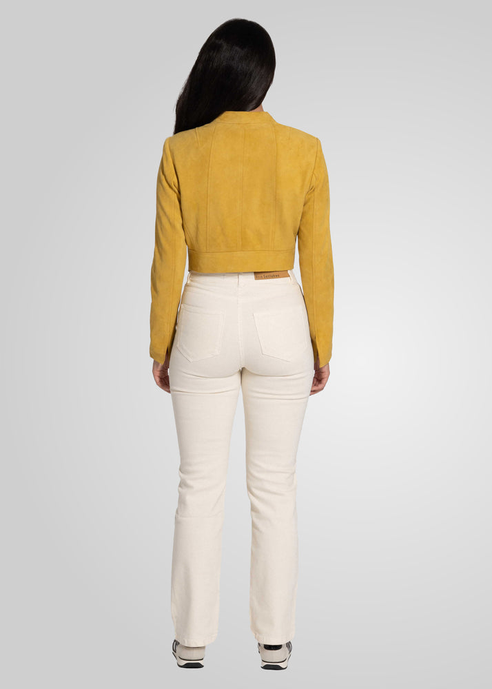 ADRIANA- CROPPED ASYMMETRICAL SUEDE JACKET