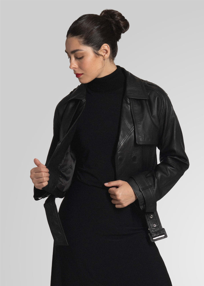 ROMIE - CROPPED TRENCH BIKER