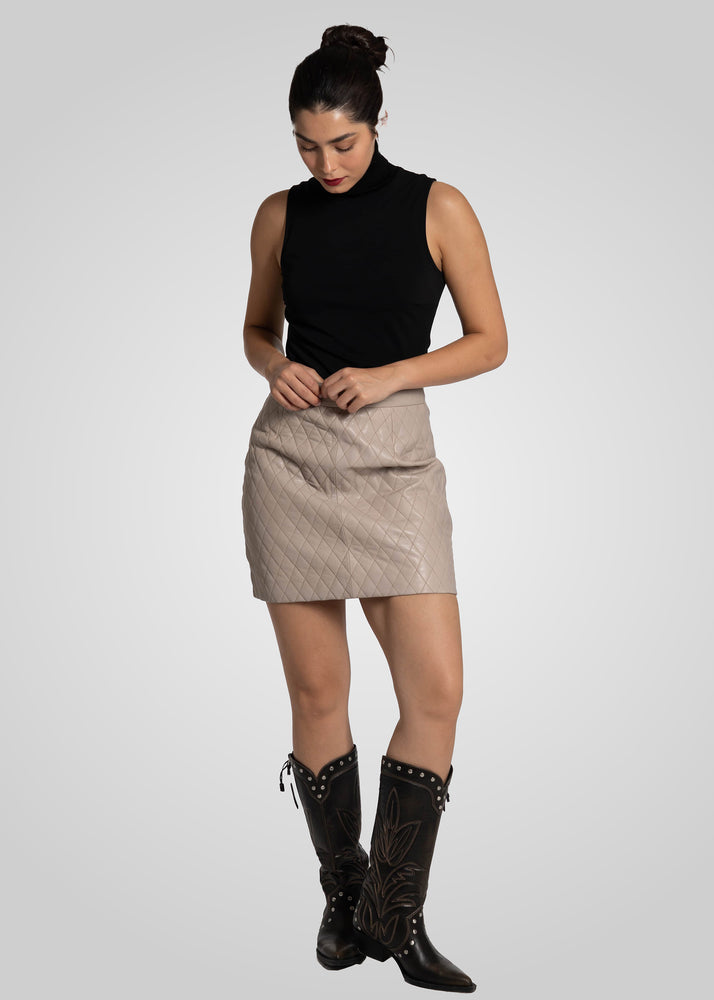 ABBA - QUILTED LEATHER SKIRT