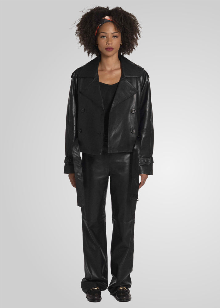TRISHA - CROPPED LEATHER JACKET