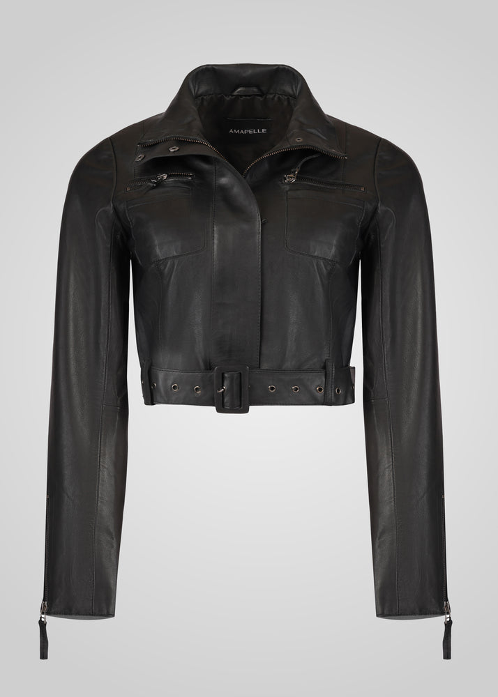 MIA - CROPPED LEATHER BIKER JACKET