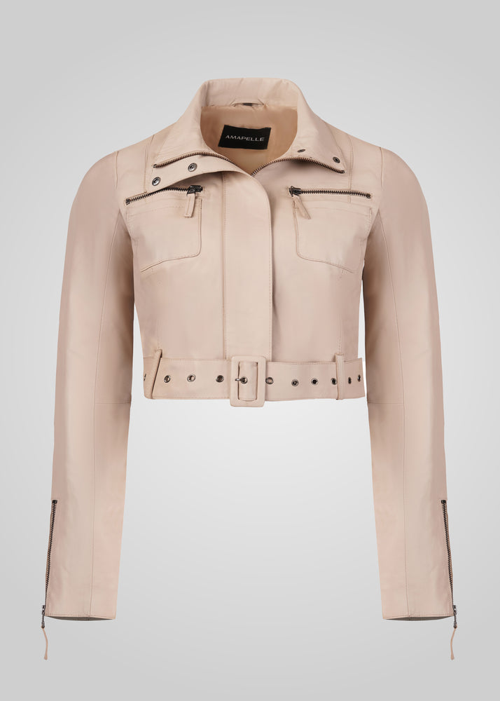 MIA - CROPPED LEATHER BIKER JACKET