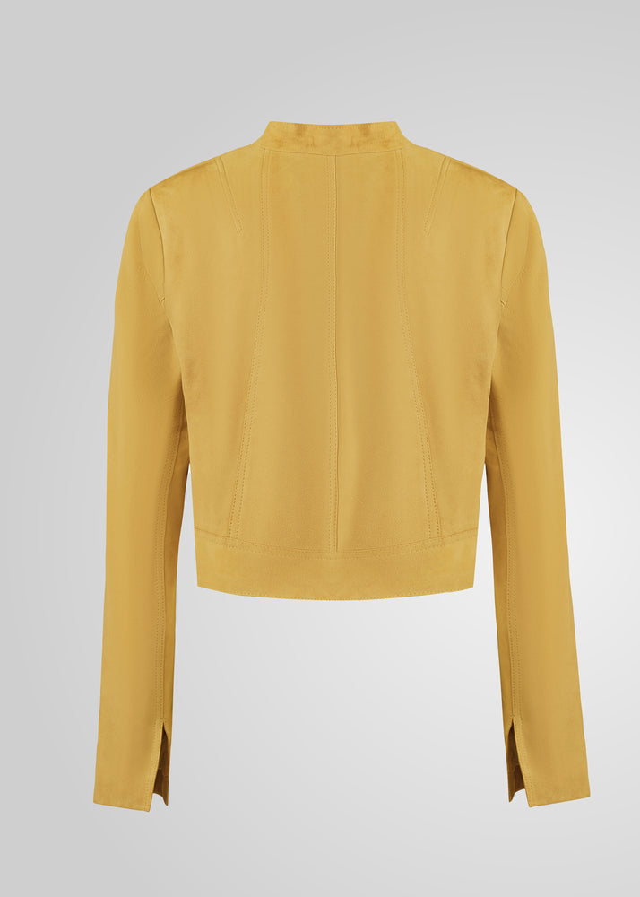 ADRIANA- CROPPED ASYMMETRICAL SUEDE JACKET