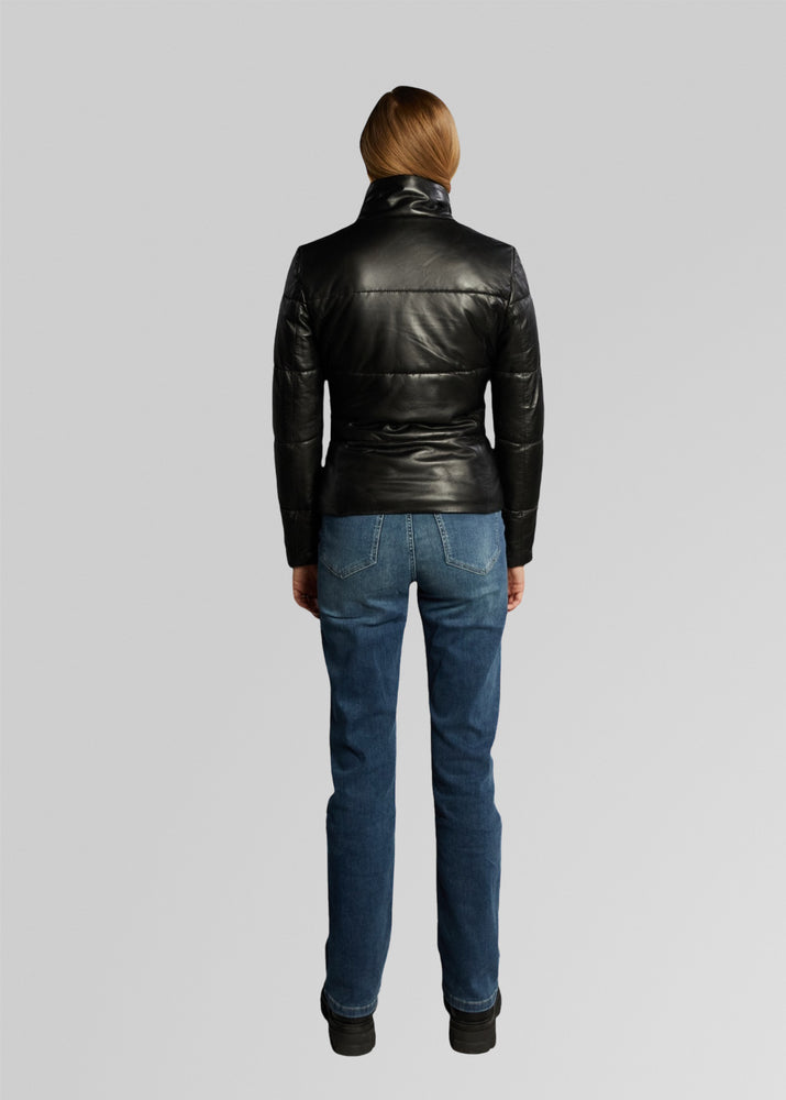 VICKY- LEATHER PUFFER