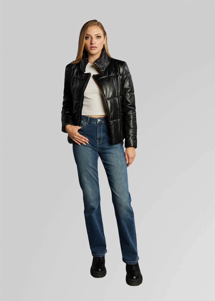 VICKY- LEATHER PUFFER