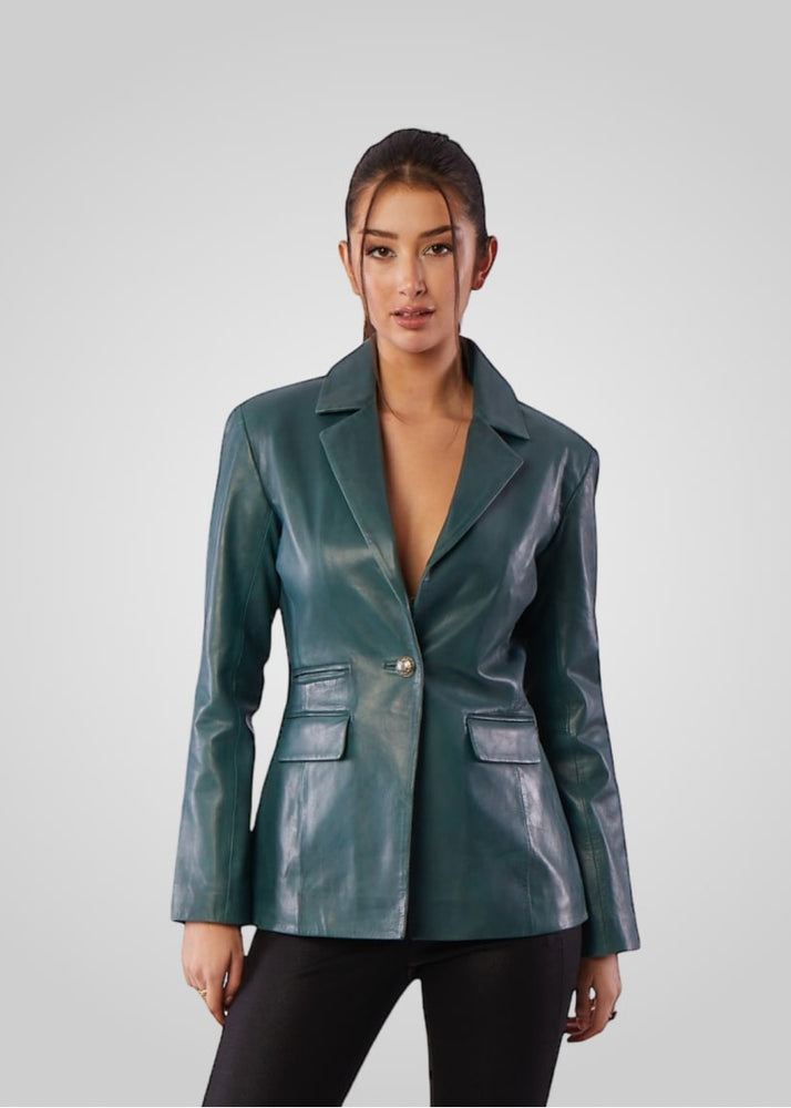 MARTINA- SINGLE BREASTED LEATHER BLAZER