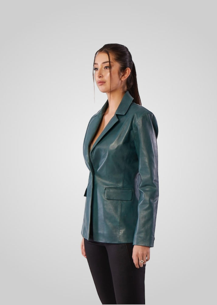 MARTINA- SINGLE BREASTED LEATHER BLAZER