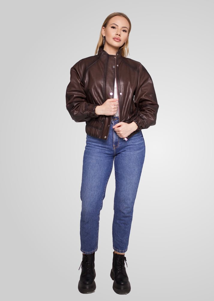 TASSIA - LEATHER BOMBER JACKET