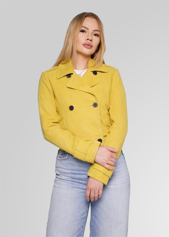 MILLIE - CROPPED DOUBLE BREASTED SUEDE JACKET