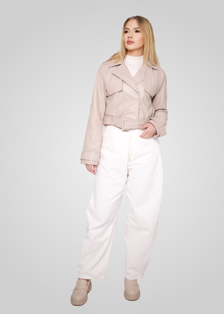 ROMIE - CROPPED TRENCH BIKER