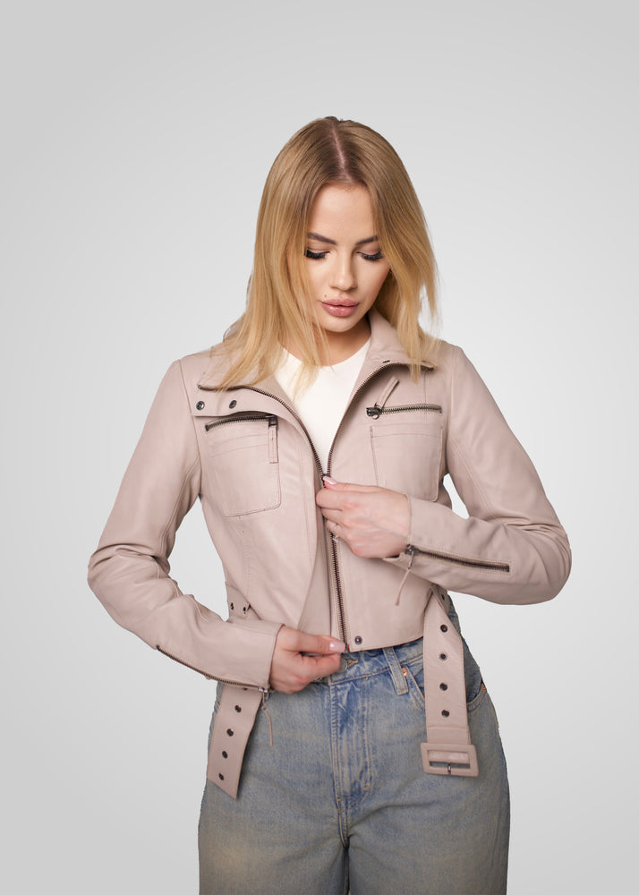 MIA - CROPPED LEATHER BIKER JACKET