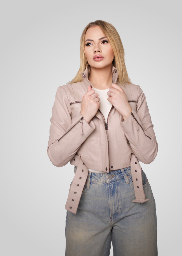 MIA - CROPPED LEATHER BIKER JACKET