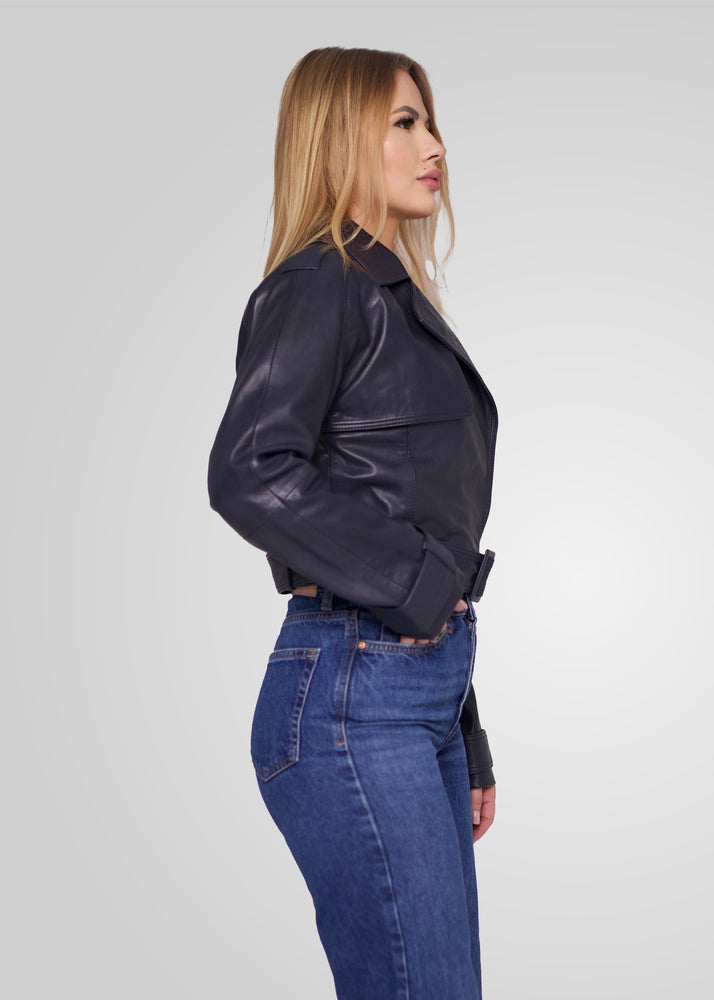 ROMIE - CROPPED TRENCH BIKER