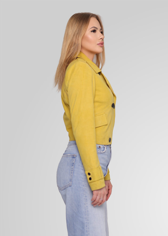 MILLIE - CROPPED DOUBLE BREASTED SUEDE JACKET