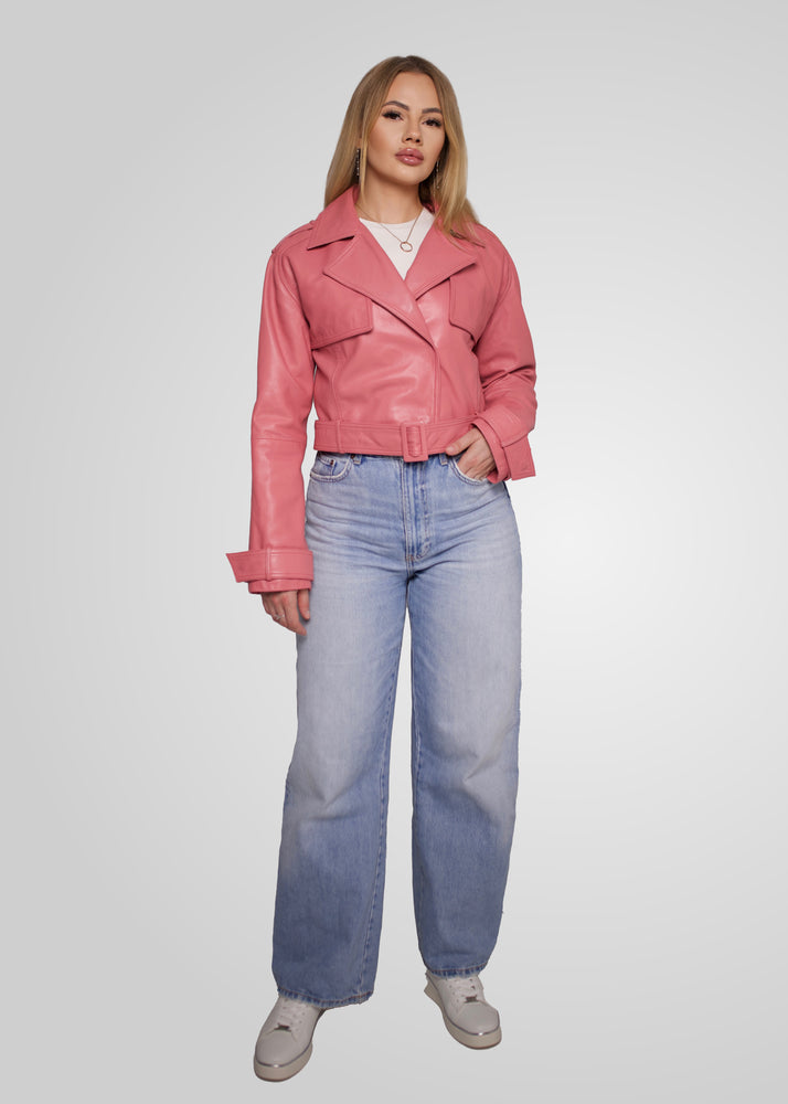 ROMIE - CROPPED TRENCH BIKER