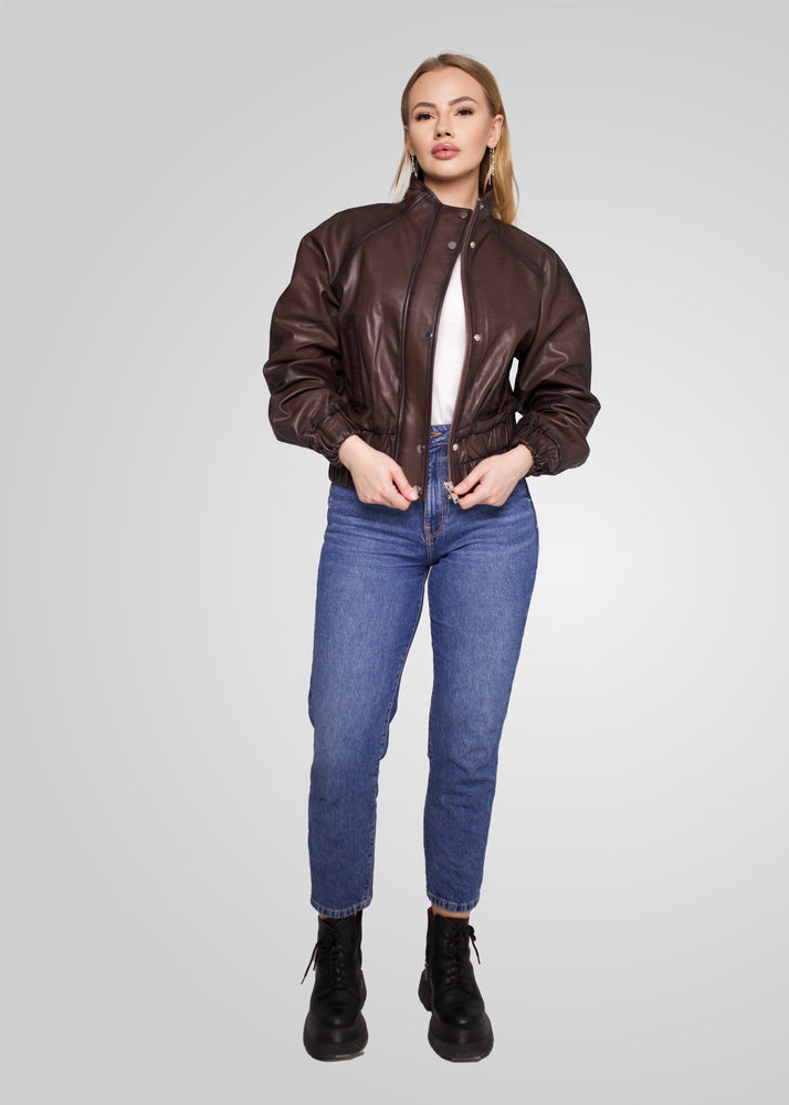 TASSIA - LEATHER BOMBER JACKET