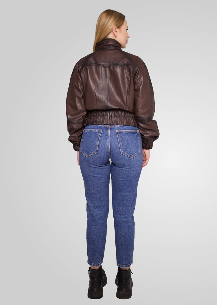 TASSIA - LEATHER BOMBER JACKET