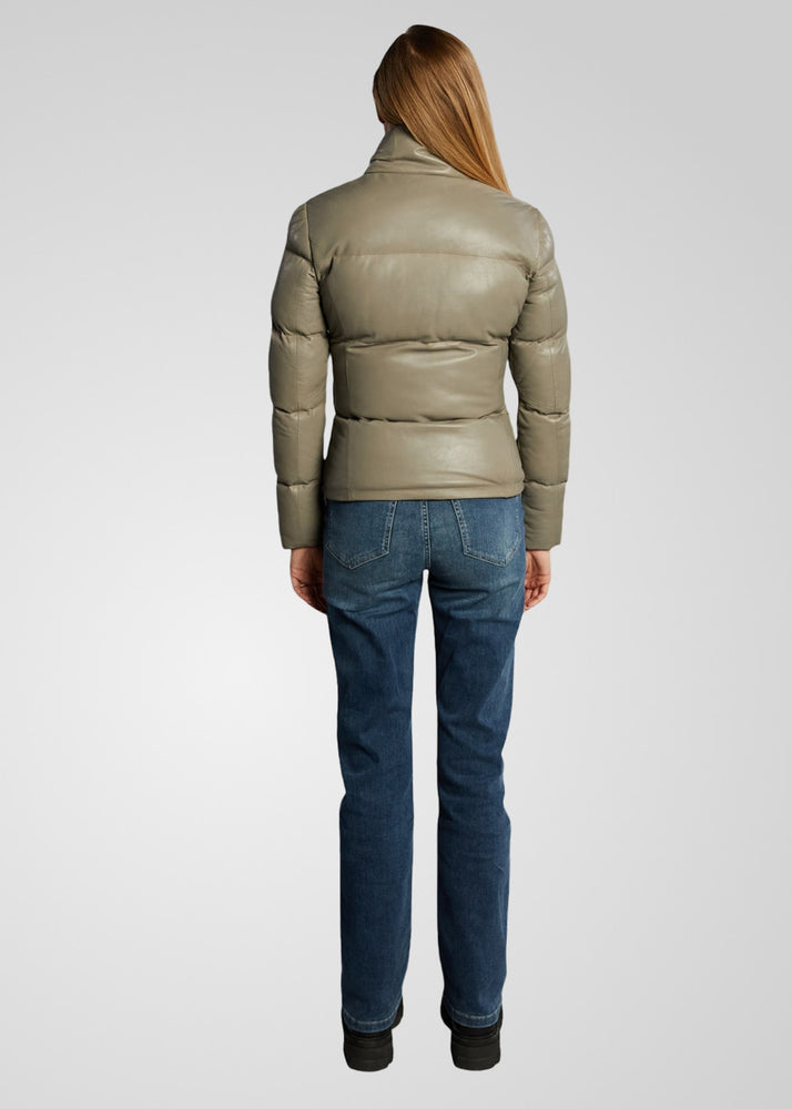VICKY- LEATHER PUFFER