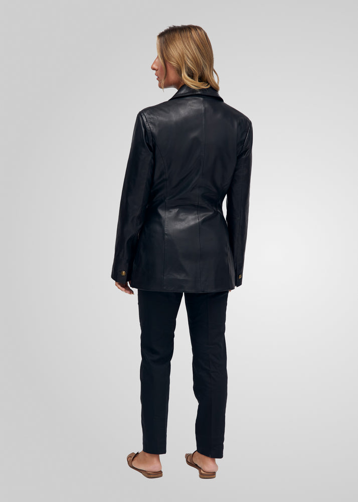 MARTINA- SINGLE BREASTED LEATHER BLAZER