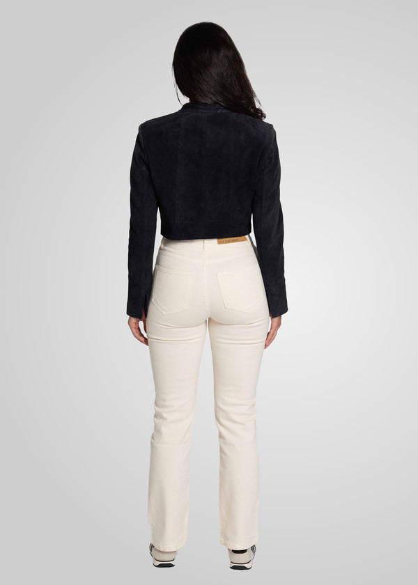 ADRIANA- CROPPED ASYMMETRICAL SUEDE JACKET