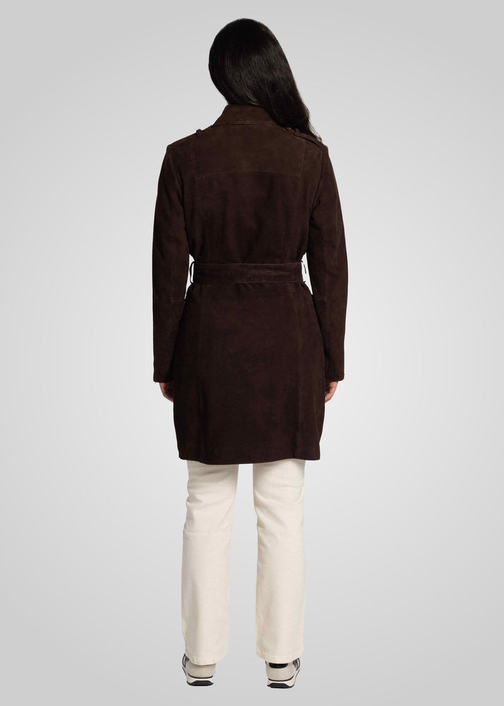 EVI -  KNEE LENGTH SUEDE TRENCH