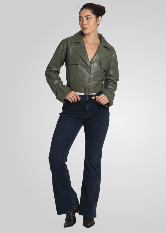 ROMIE - CROPPED TRENCH BIKER