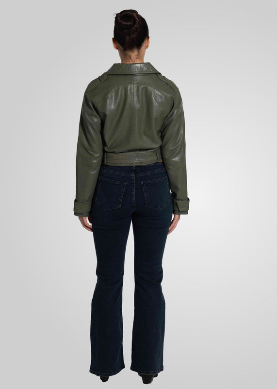 ROMIE - CROPPED TRENCH BIKER