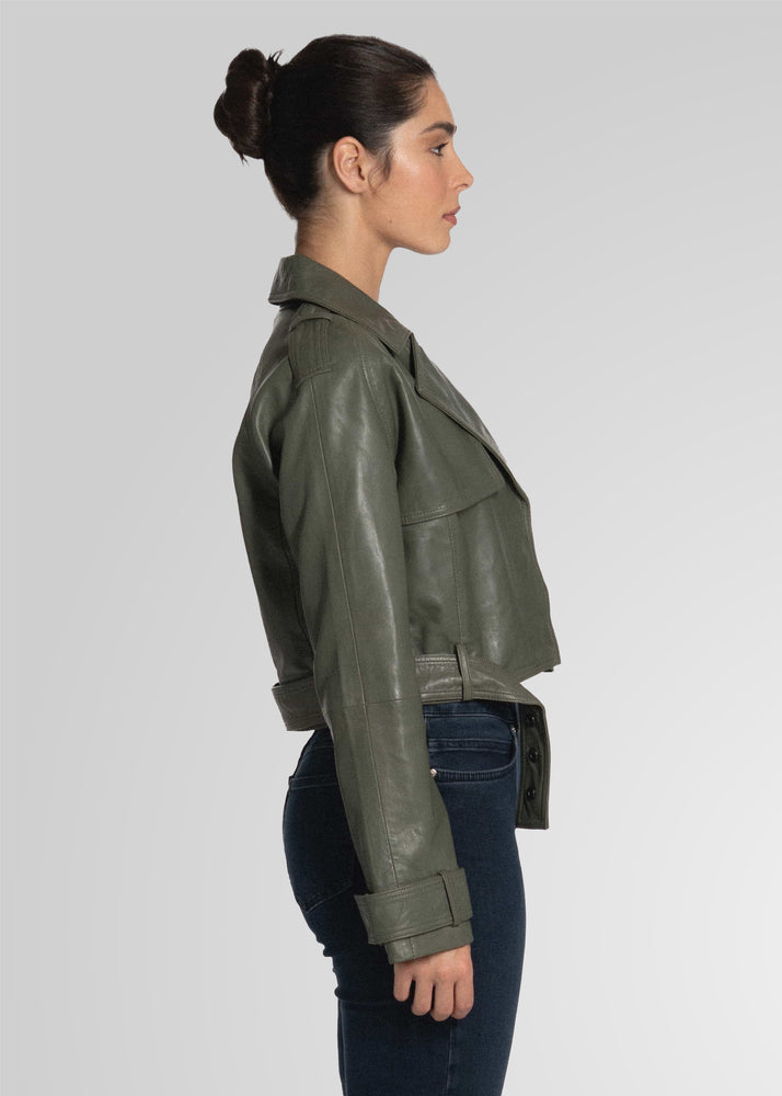 ROMIE - CROPPED TRENCH BIKER