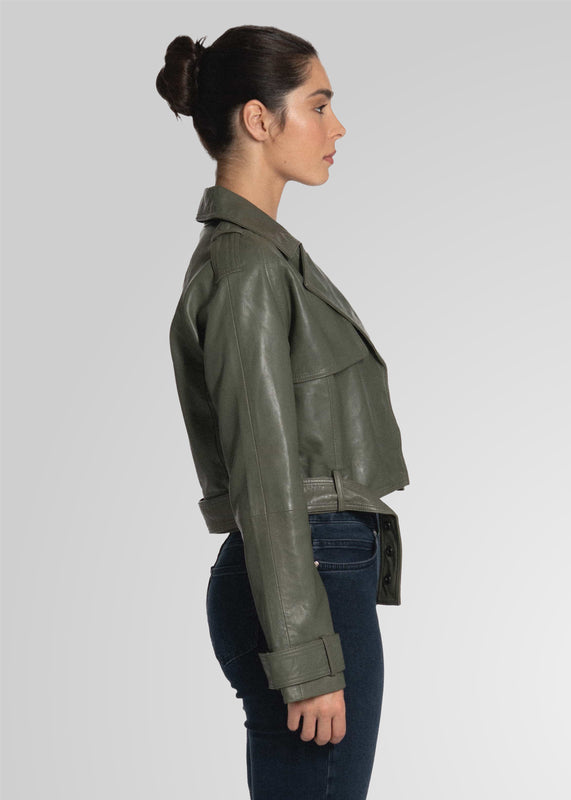 ROMIE - CROPPED TRENCH BIKER