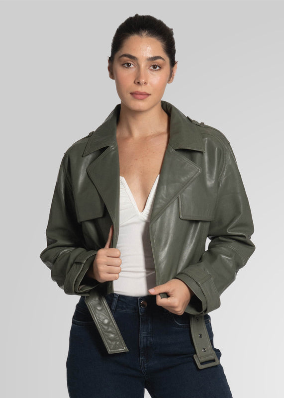 ROMIE - CROPPED TRENCH BIKER