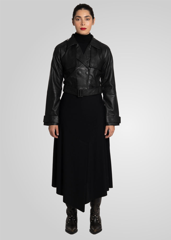ROMIE - CROPPED TRENCH BIKER