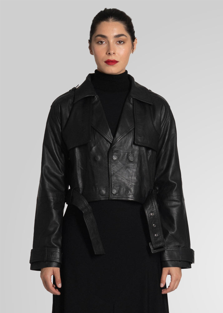 ROMIE - CROPPED TRENCH BIKER