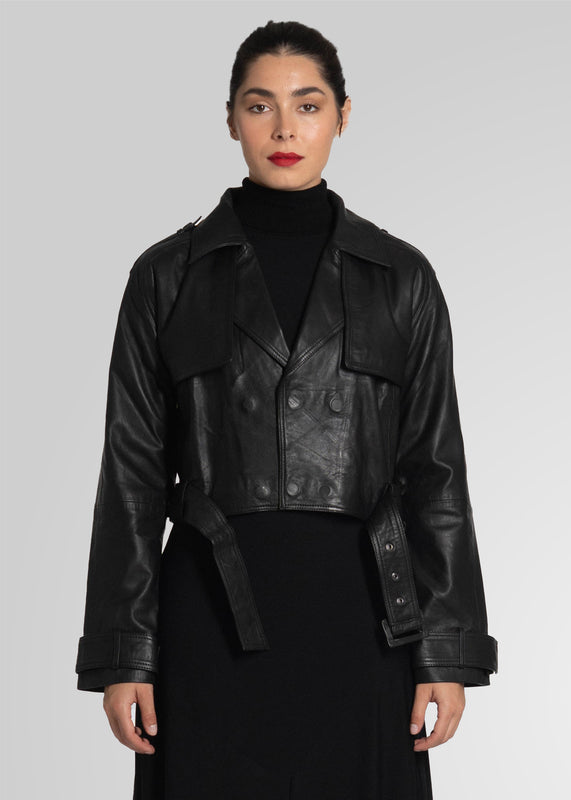 ROMIE - CROPPED TRENCH BIKER