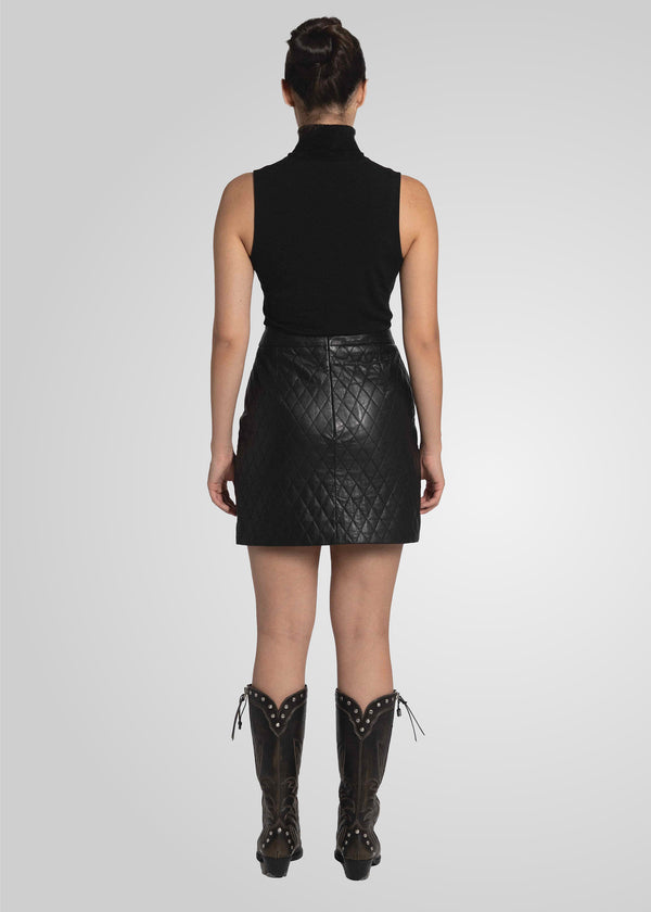 ABBA - QUILTED LEATHER SKIRT