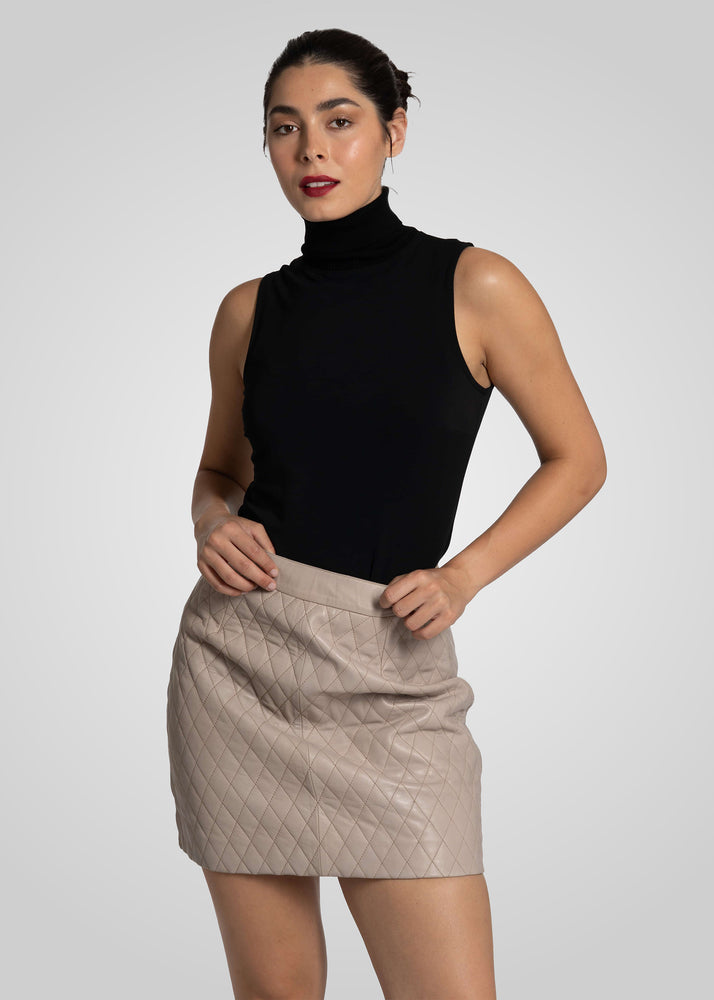 ABBA - QUILTED LEATHER SKIRT