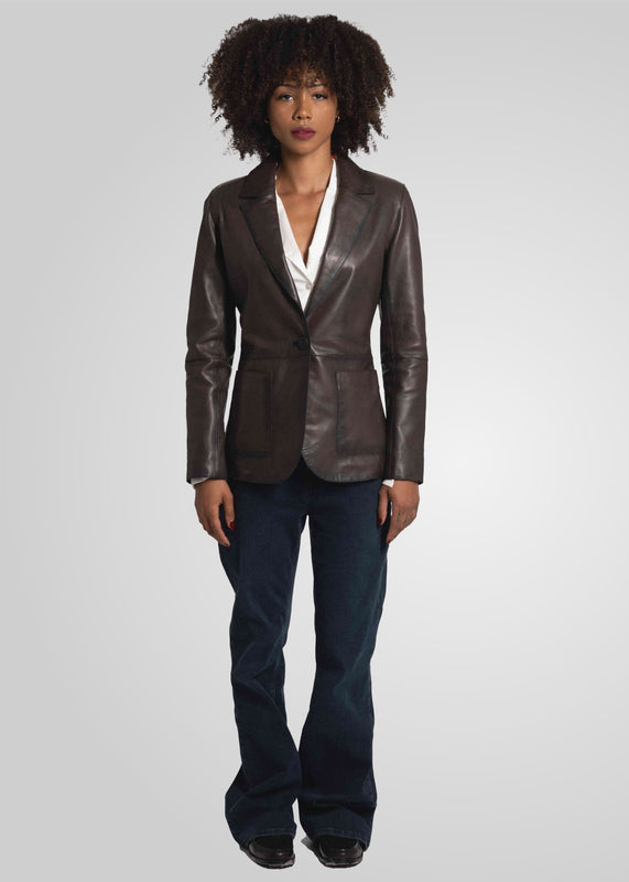 NOIAN - LEATHER BLAZER