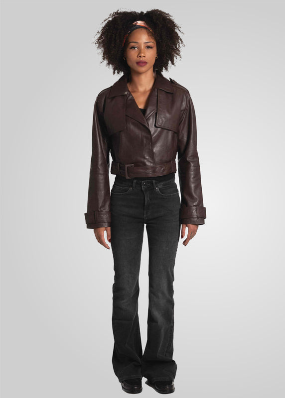 ROMIE - CROPPED TRENCH BIKER