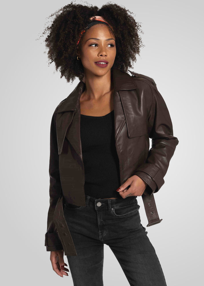 ROMIE - CROPPED TRENCH BIKER