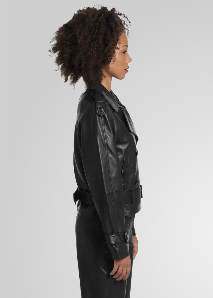 TRISHA - CROPPED LEATHER JACKET