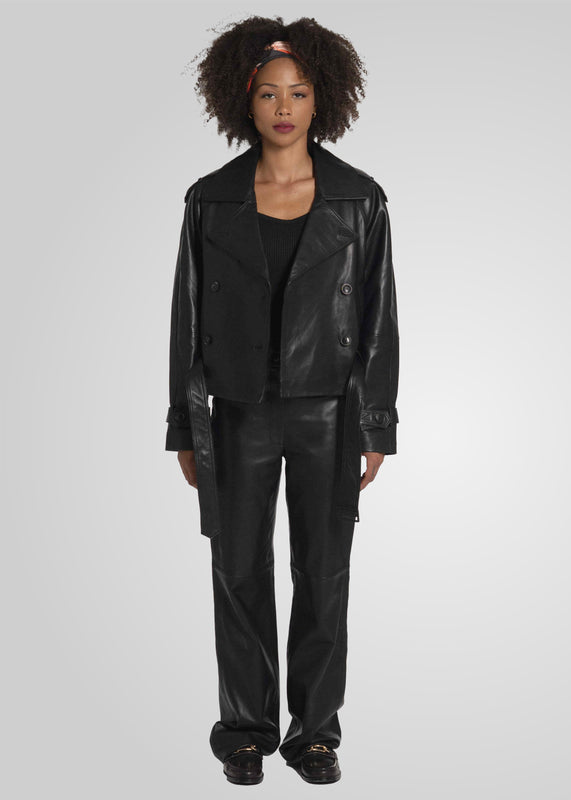 TRISHA - CROPPED LEATHER JACKET