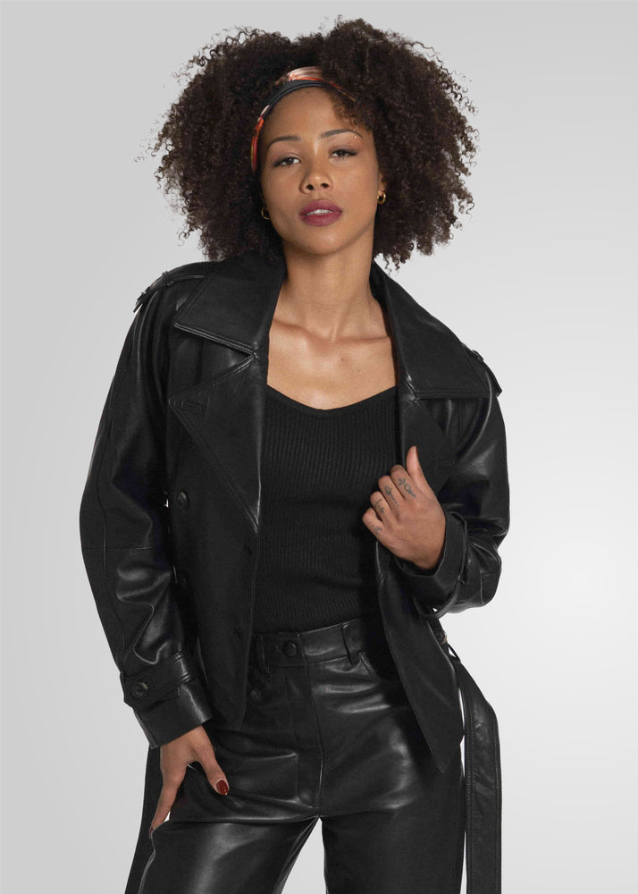 TRISHA - CROPPED LEATHER JACKET