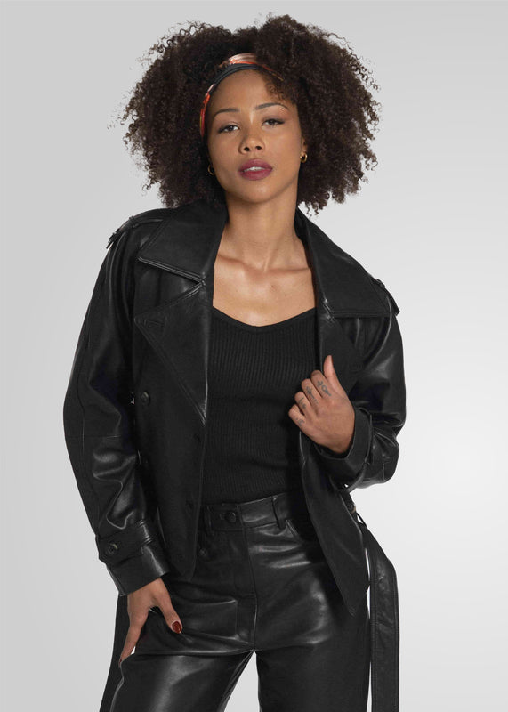 TRISHA - CROPPED LEATHER JACKET