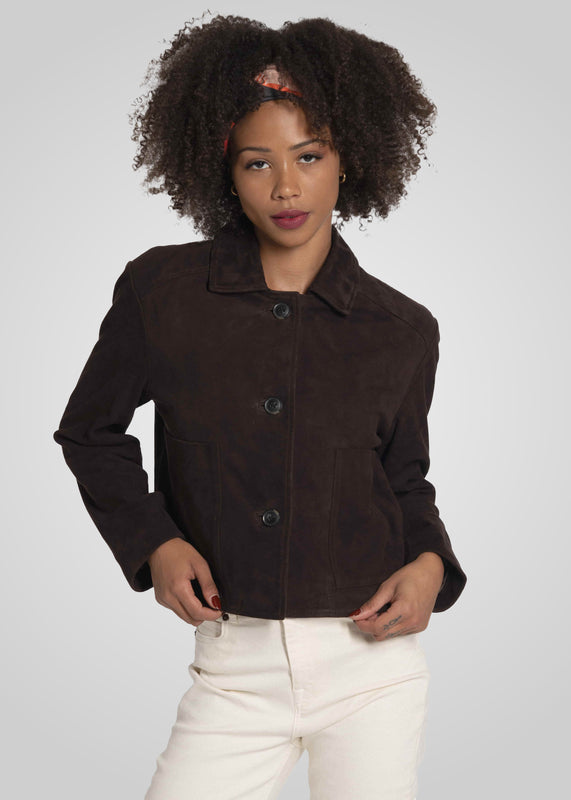 JIN - CROPPED SUEDE JACKET