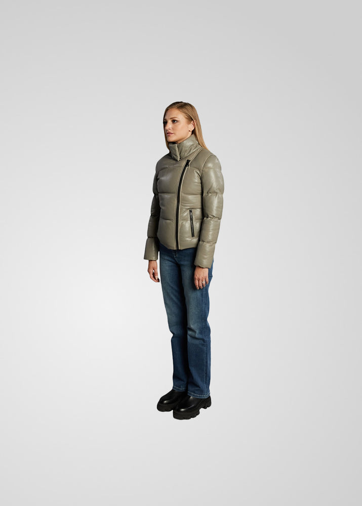 VICKY- LEATHER PUFFER