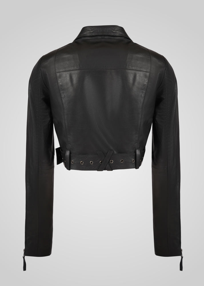MIA - CROPPED LEATHER BIKER JACKET