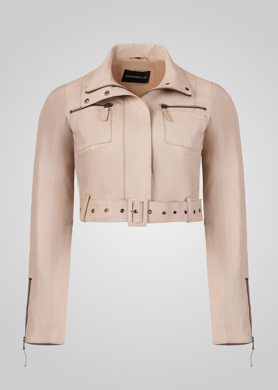 MIA - CROPPED LEATHER BIKER JACKET