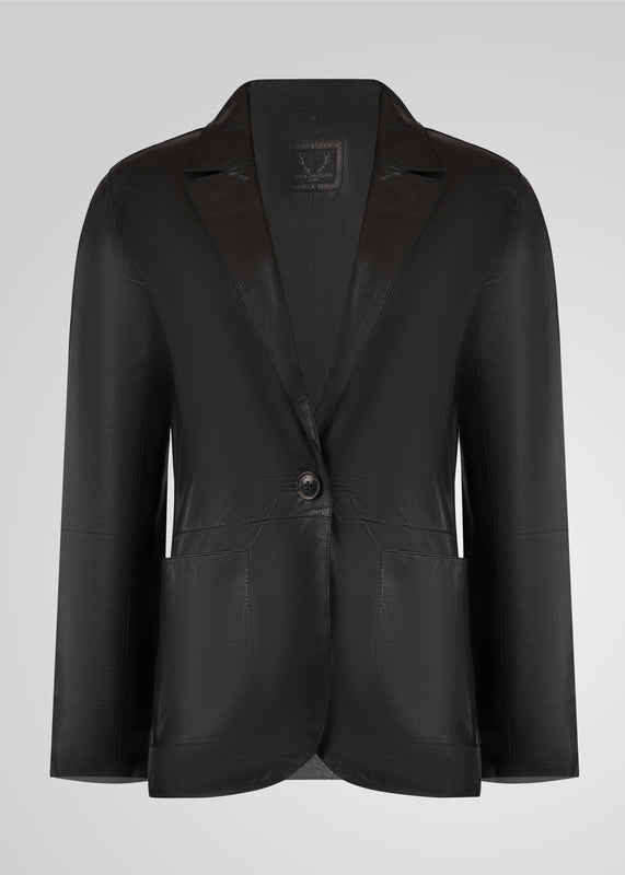 MARTINA- SINGLE BREASTED LEATHER BLAZER