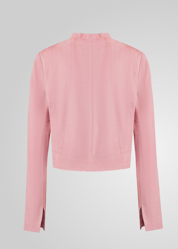 ADRIANA- CROPPED ASYMMETRICAL SUEDE JACKET