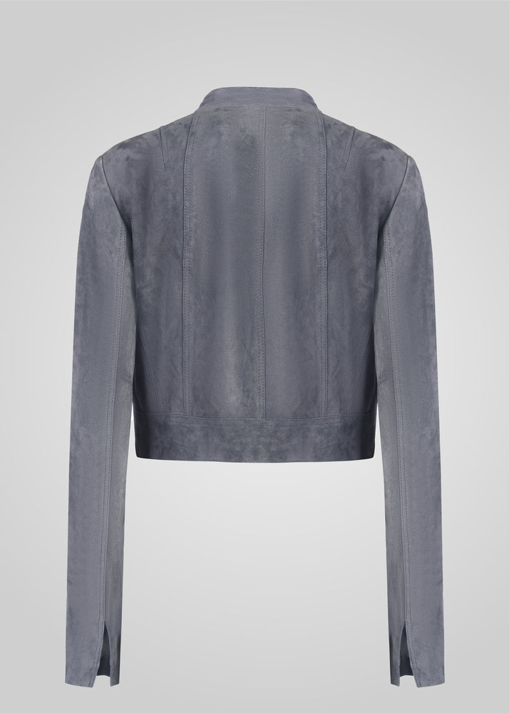 ADRIANA- CROPPED ASYMMETRICAL SUEDE JACKET