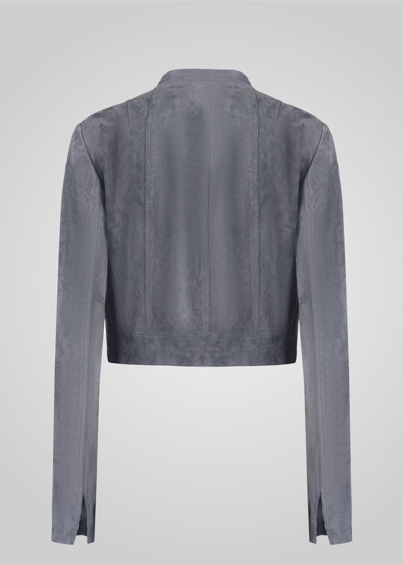 ADRIANA- CROPPED ASYMMETRICAL SUEDE JACKET